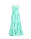 Isabelle Blanche Paris Woman Maxi Dress Light Green Size Xs Cotton In Black
