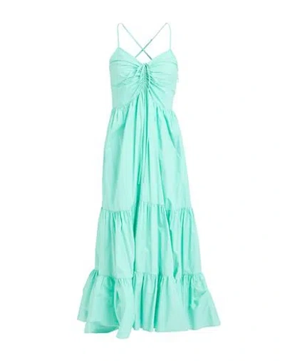 Isabelle Blanche Paris Woman Maxi Dress Light Green Size Xs Cotton In Black