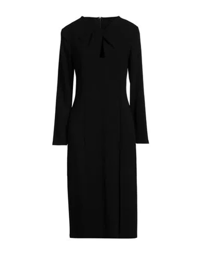 Isabelle Blanche Paris Woman Midi Dress Black Size L Acetate, Polyester, Elastane