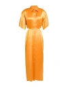 Isabelle Blanche Paris Woman Midi Dress Orange Size Xxs Acetate, Polyester