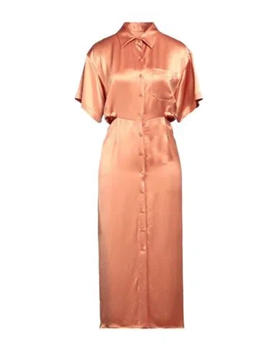 Isabelle Blanche Paris Woman Midi Dress Rust Size Xxs Acetate, Polyester In Orange