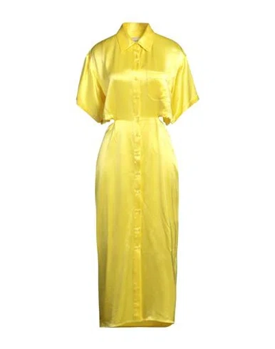 Isabelle Blanche Paris Woman Midi Dress Yellow Size S Acetate, Polyester