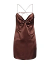 Isabelle Blanche Paris Woman Mini Dress Brown Size Xs Acetate, Polyester In Brown