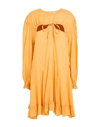Isabelle Blanche Paris Woman Mini Dress Mandarin Size M Linen
