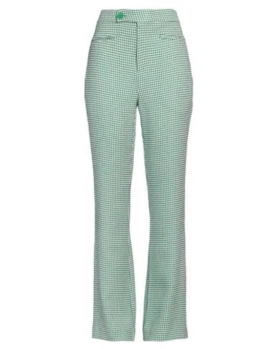 ISABELLE BLANCHE PARIS ISABELLE BLANCHE PARIS WOMAN PANTS GREEN SIZE S POLYESTER, VISCOSE, ELASTANE