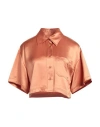 Isabelle Blanche Paris Woman Shirt Salmon Pink Size S Acetate, Polyester