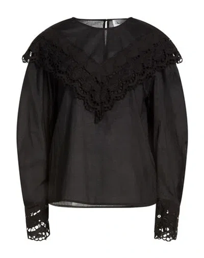 Isabelle Blanche Paris Woman Top Black Size M Cotton