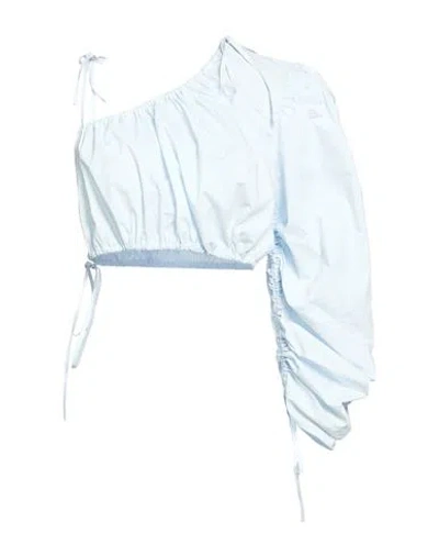 Isabelle Blanche Paris Woman Top Sky Blue Size L Cotton