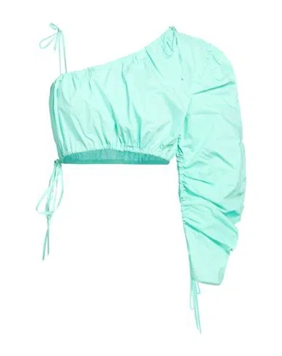 Isabelle Blanche Paris Woman Top Turquoise Size M Cotton In Green