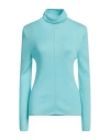 Isabelle Blanche Paris Woman Turtleneck Turquoise Size M Polyester, Acrylic, Polyamide, Wool In Blue