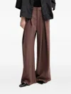 Isabelle Blanche Pleated-front Trousers In Brown
