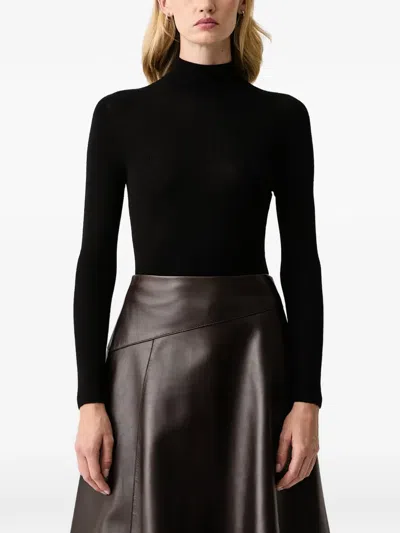 Isabelle Blanche Ribbed Roll-neck Sweater In Black