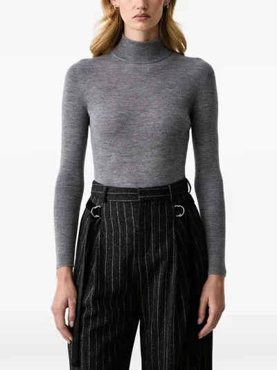 Isabelle Blanche Ribbed-knit Roll-neck Sweater In Gray