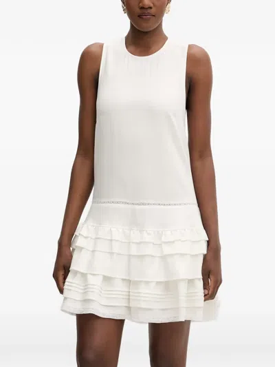 Isabelle Blanche Ruffled-skirt Mini Dress In White