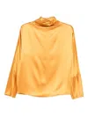 Isabelle Blanche Satin Blouse In Gold