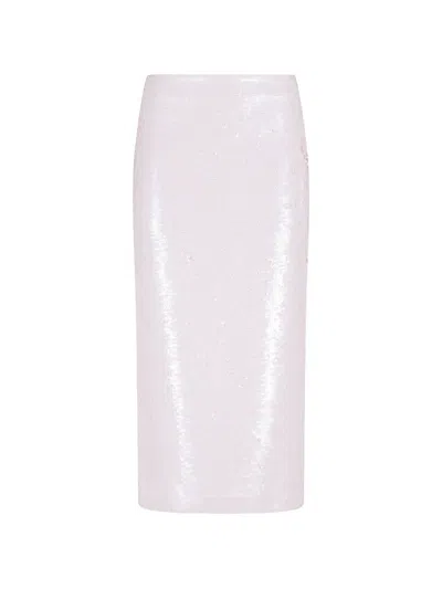 Isabelle Blanche Sequin-embellished Midi Skirt In White