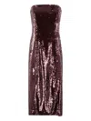 Isabelle Blanche Sequinned Bustier Midi Dress In Red