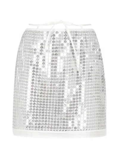 Isabelle Blanche Sequinned Mini Skirt In Metallic