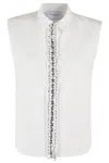 Isabelle Blanche Sleeveless Cotton Top With Classic Collar In White
