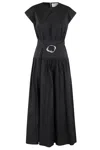 Isabelle Blanche Sleeveless Midi Dress With Cinched Waist