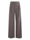Isabelle Blanche Striped Straight-leg Trousers In Gray