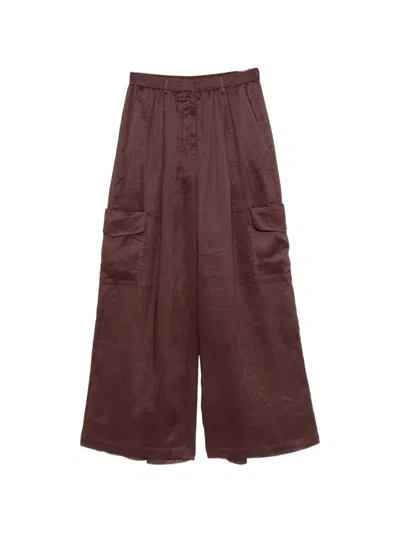 Isabelle Blanche Wide-leg Palazzo Pants In Brown