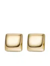 Isabelle Fa 18k White Gold Square Clip Earrings In Brown