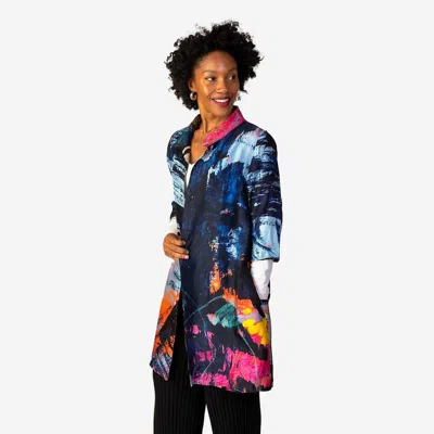 Isabelle Gougenheim Designs Bora Bora Reversible Silk Jacket In Blue