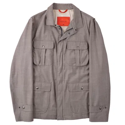 Pre-owned Isaia $2795  'zealander Storm' Water-repellent Wool Field Jacket M (eu 50) In Brown