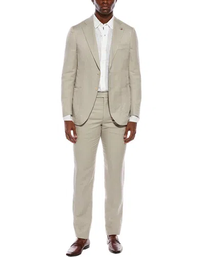 Isaia 2pc Silk & Linen-blend Suit In Gray