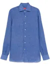 Isaia Linen Shirts In 蓝色