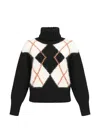 Isaia Argyle-pattern Roll-neck Sweater In Multi