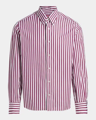 Isaia Bengal Stripe Cotton Shirt In Multi