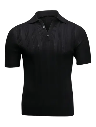 Isaia Black Polo Shirt