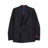 Isaia Double-breasted Checked-pattern Blazer In Blue