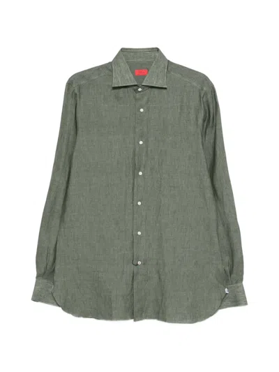 Isaia Button-fastening Shirt In Green