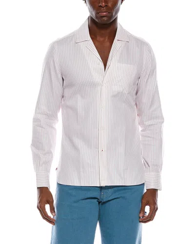 Isaia Camp Collar Shirt In White
