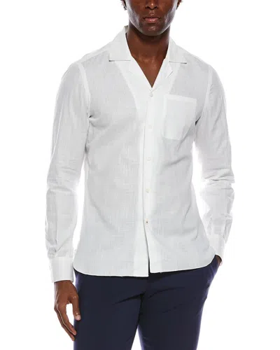 Isaia Camp Collar Shirt In White