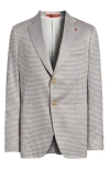 Isaia Capri Houndstooth Silk & Cotton Sport Coat In Bianco Ott