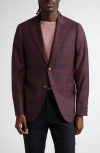 Isaia Men's Large Check Cashmere Sport Coat In Purple