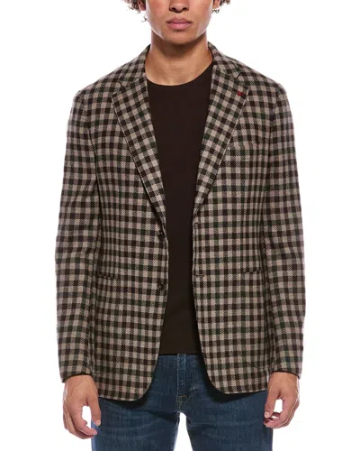 Isaia Capri Wool Sport Jacket In Brown