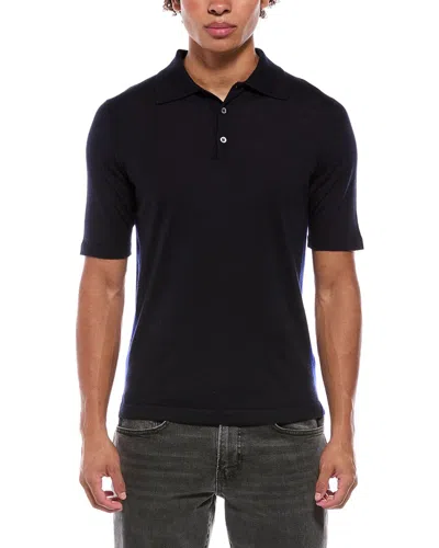 Isaia Cashmere & Silk-blend Polo Sweater In Blue