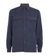 Isaia Cashmere-blend Overshirt In Blue