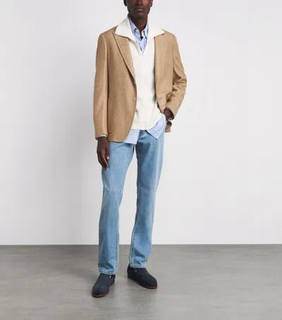 Isaia Cashmere Capri Blazer In Neutral