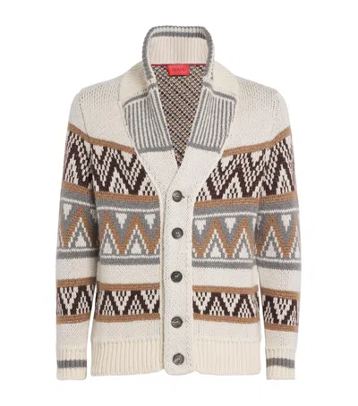 Isaia Cashmere Cardigan In Neutral