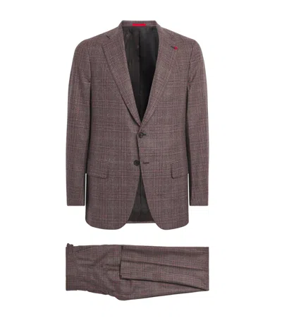 Isaia Cashmere Check Domenico 2-piece Suit In Brown