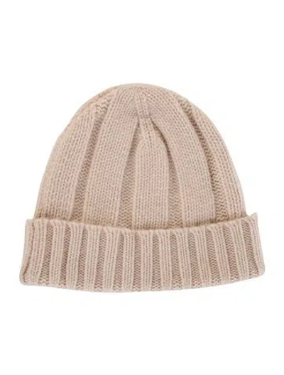 Pre-owned Isaia Cashmere Knit Hat In Neutral