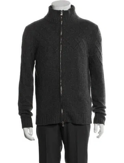 Pre-owned Isaia Cashmere Moto Jacket In Gray