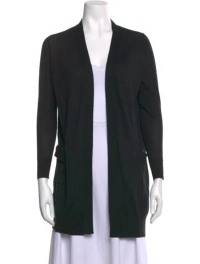 Pre-owned Isaia Cashmere Open Front Sweater In Black