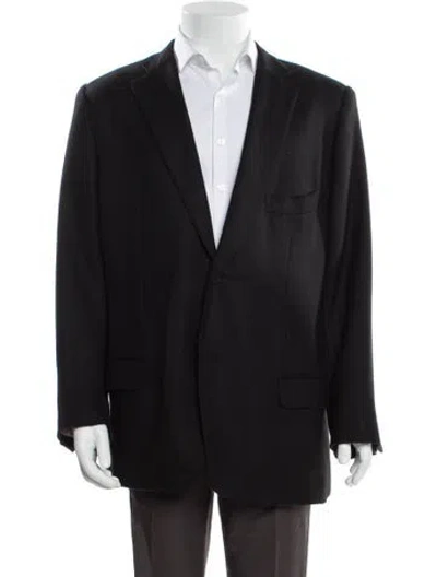 Pre-owned Isaia Cashmere Overcoat In Black